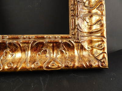 VINTAGE IMPORTANTE CORNICE IN LEGNO SCOLPITA DORATA E BRUNITA