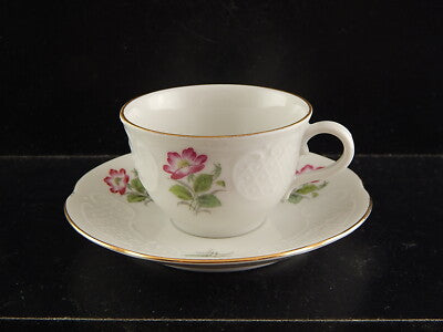 VINTAGE ELEGANTE TAZZINA CAFFÈ PORCELLANA RICHARD GINORI DECORO ROSA CANINA