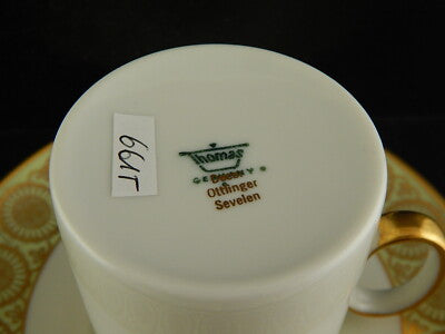 TAZZA PORCELLANA BIANCA VERDE E ORO ROSENTHAL THOMAS IVORY BAVARIA STILE IMPERO