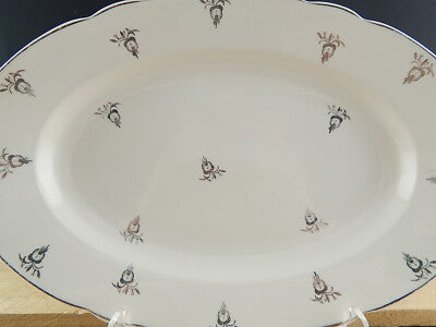 ANTICO ART DECO PIATTO OVALE PORCELLANA ARGENTO VERBANO LAVENO 1935 ANDLOVITZ