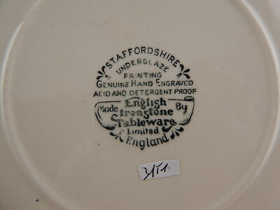 VINTAGE PIATTO CERAMICA STAMPA A MANO ENGLISH IRONSTONE TABLEWARE