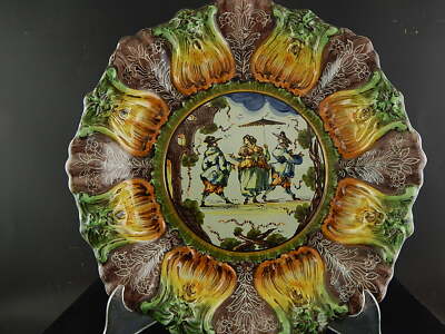 ANTICO PIATTO PARATA CERAMICA POLICROMO ALBISOLA GIUSEPPE MAZZOTTI PRIMO 900