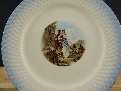 ANTICO PIATTO CERAMICA LAVENO VERBANUM STONE FINE 800 COLLEZIONE PASTORALE