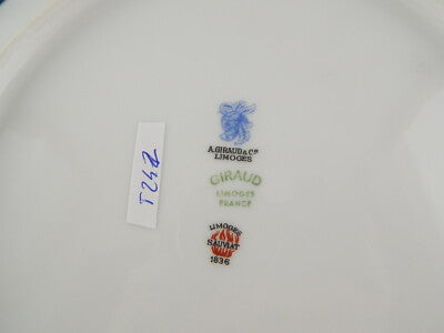 ANTICO SERVIZIO 6 PIATTI PORCELLANA LIMOGES GIRAUD SAUVIAT 1836 MODELLO TIFFANY