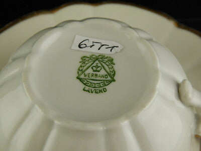 ANTICA ART DECO TAZZA TE' PORCELLANA BIANCA ORO VERBANO LAVENO 1935 ANDLOVIZ