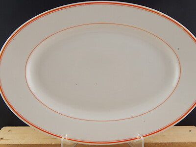 ANTICA RAVIERA VASSOIO PORCELLANA MANIFATTURA GINORI PROFILO ARANCIONE METÀ 800