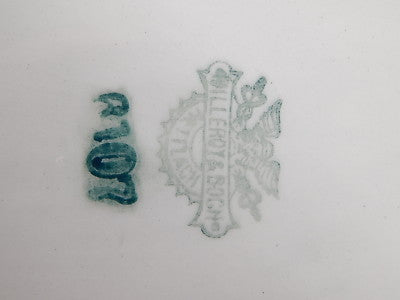 ANTICO RARO PIATTO OVALE PORCELLANA VILLEROY&BOCH METTLACH FINE 1800 SHABBY CHIC