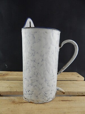 ANTICO CONTENITORE GRADUATO PARETE LATTA METALLO SMALTATO SHABBY CHIC