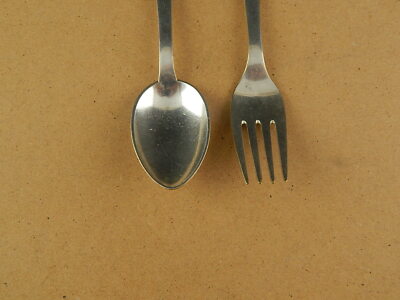 ANTICO CUCCHIAIO E FORCHETTA BIMBI PLACCATO ARGENTO 925 SILVER PLATED COLLEZIONE