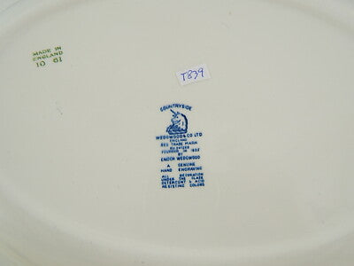 WEDGWOOD&CO VINTAGE VASSOIO PIATTO PORTATA SEMI PORCELLANA META' 900 COUNTRYSIDE