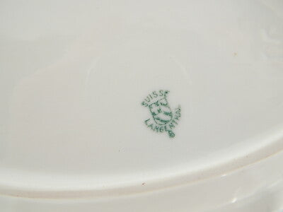 ANTICA PICCOLA RAVIERA PIATTO VASSOIO PORCELLANA ART NOUVEAU SUISSE LANGENTHAL