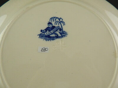 ANTICO RARO PIATTO PORCELLANA MINTON DEL1830 STAFFORDSHIRE DECORO ANEMONE #1890