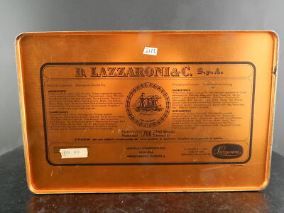VINTAGE RIPRODUZIONE DA ARCHIVIO STORICO LAZZARONI SCATOLA LATTA PUBBLICITARIO