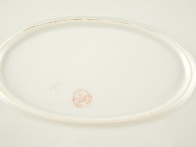 ANTICO VASSOIO RAVIERA PORCELLANA DECORO ORO ZECCHINO GINORI DOCCIA FINE 800