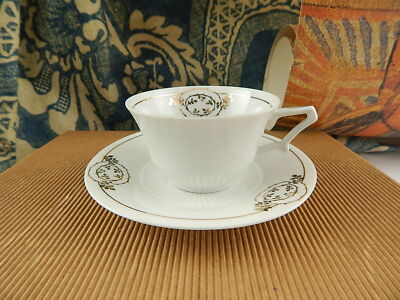ANTICO PREZIOSO SET CAFFE’ PORCELLANA BIANCA ORO SCHUMANN 1920 BAVARIA LIBERTY #