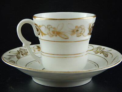 ANTICO PREZIOSO SERVIZIO CAFFÈ PORCELLANA BIANCA ORO IMPERO VECCHIO PARIGI 800