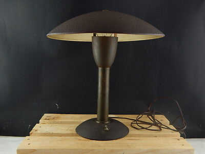 ANTICA ART DECO 1930 LAMPADA DA TAVOLO ART DECO OTTONE GOFFRATURA SIEMENS MILANO