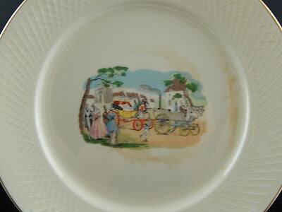 ANTICO RARO PIATTO SEMI PORCELLANA INGLESE OLD BRIDGE EARTHENWARE COLLEZIONE 273