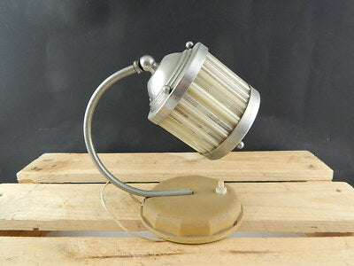 ANTICA ORIGINALE LAMPADA ABAT JOUR CROMATA VETRO ANNI 50 ITALY DESIGN #5759