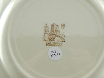 ANTICO RARO PIATTO SEMI PORCELLANA INGLESE OLD BRIDGE EARTHENWARE COLLEZIONE 270
