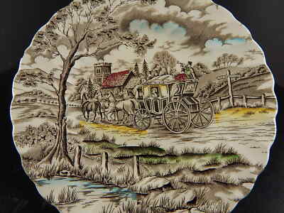 PIATTO CERAMICA VINTAGE ROYAL MAIL BY MYOTT STAFFORDSHIRE ENGLAND STAMPA A MANO