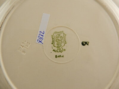 ANTICO 1946 RARO PIATTO CERAMICA RICHARD MILANO DECORO JAPON BIANCO BLU DIFETTO