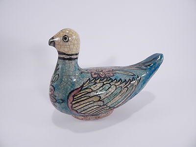 ANTICA PERSIA AUTENTICA STATUINA IN CERAMICA SMALTATA DECORATA A MANO COLLEZIONE