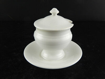 ANTICA SALSIERA MOSTARDIERA CERAMICA BIANCA RICHARD MILANO FINE 1800