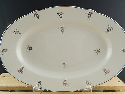 ANTICO ART DECO VASSOIO OVALE PORCELLANA ARGENTO VERBANO LAVENO 1935 ANDLOVITZ