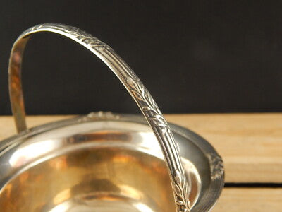 VINTAGE CESTINO SVUOTA TASCHE PORTA CIOCCOLATINI IN SHEFFIELD SILVER PLATED