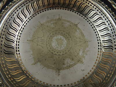 ANTICO ROCAILLE PREZIOSO ELEGANTE CESTINO CENTROTAVOLA ARGENTATO SILVER PLATED
