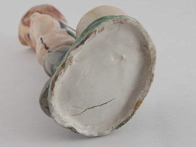 ANTICA STATUINA BAMBINO PORCELLANA CERAMICA SCULTURA POLICROMA ITALIA PRIMI 1900