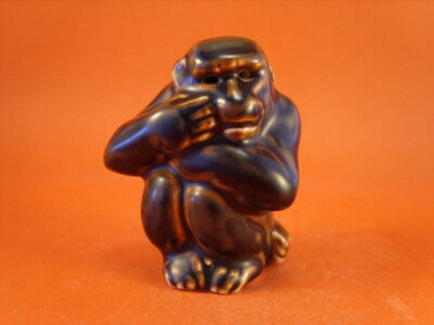 STATUINA PORCELLANA ROYAL COPENHAGEN STONEWARE "Scimmia" 20187 ORIGINALE PRIMA S