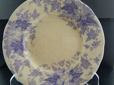 ANTICO PIATTO CERAMICA SARREGUEMINES U&C BRYONIA VIOLA FINE 1800 ART NOUVEAU 936