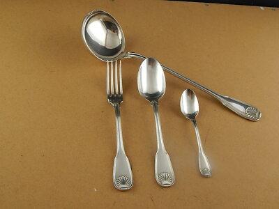 PREZIOSO ANTICO SERVIZIO POSATE TAVOLA ARGENTATE ARGENTAL 84 GR ARGENTO 37 PEZZI