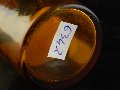 ANTICA BOTTIGLIA VASO VETRO SOFFIATO FARMACIA ETICHETTA BROM