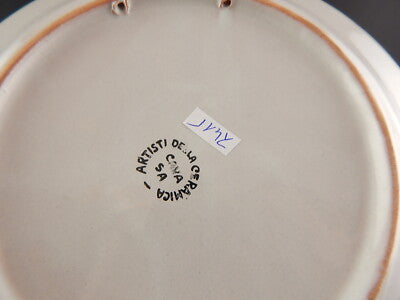 VINTAGE PIATTO ARTISTI DELLA CERAMICA SPAGHETTATA DIPINTO MANO CAVA TIRRENI #