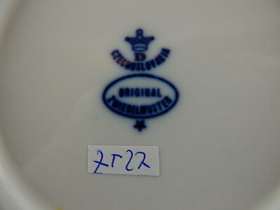 VINTAGE PIATTO DOLCE PORCELLANA HUTSCHENREUTHER ZWIEBELMUNSTER BLU CIPOLLA