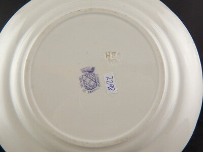 ANTICO PIATTO CERAMICA MILITARE SARREGUEMINES 1800 HONEUR GLOIRE PATRIE VIOLA