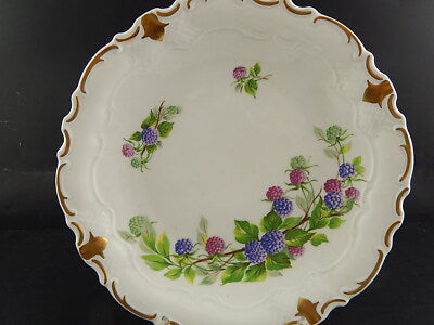 PREZIOSO ROCAILLE PORCELLANA VEB REICHENBACH PIATTO TORTA VASSOIO CON LE MORE