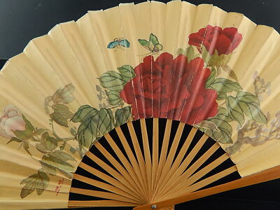 VINTAGE VENTAGLIO MADE IN PEOPLE'S REPUBLIC OF CHINA BAMBU’ CARTA META' DEL 900