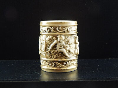 VINTAGE VASO BOCCALE PORCELLANA MAS REGIO CAPODIMONTE DIFETTO