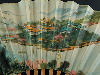 VINTAGE VENTAGLIO "MADE IN PEOPLE'S REPUBLIC OF CHINA" BAMBU' CARTA META' 1900