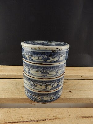 ANTICA SCATOLA COFANETTO COMPONIBILE CINESE PORCELLANA ANTIQUE CHINESE BOX