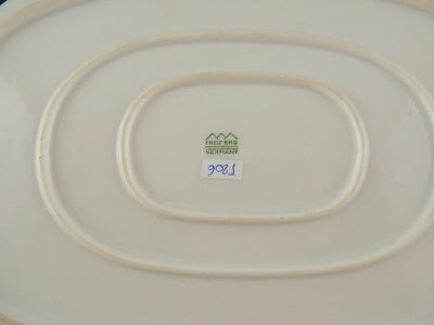 ANTICO VASSOIO PIATTO OVALE PORCELLANA FREIBERG BAVARIA BOUQUET FIORI ESTIVI #