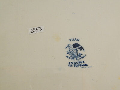 ANTICO GRANDE VASSOIO PIATTO PORCELLANA WOOD & SON COLLEZIONE ORIENTALE YUAN