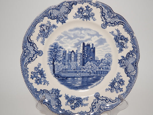 VINTAGE JOHNSON BROS OLD BRITAIN CASTLE BLU PIATTO PIANO PORCELLANA DIFETTO 1905
