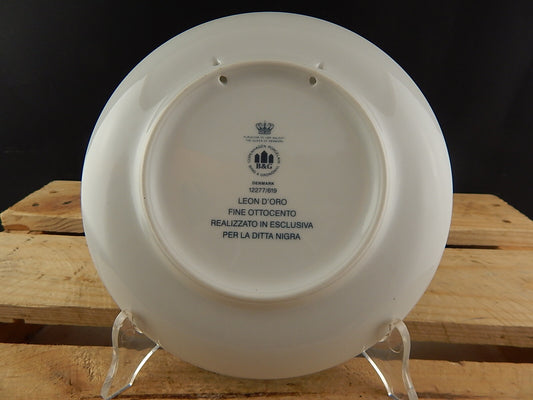ROYAL COPENHAGEN BING&GRONDAHL PIATTO PORCELLANA NOVI LIGURE LEON D'ORO FINE 800