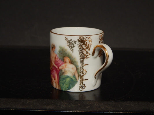 ANTICA TAZZINA MINIATURA PORCELLANA IMPERO MARCHIO VIENNA NUMERATA COLLEZIONE #