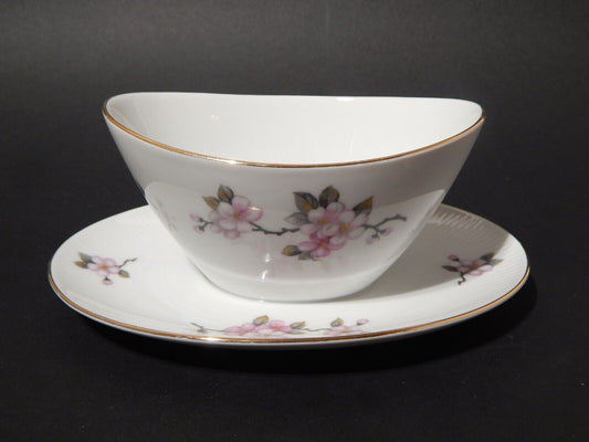 VINTAGE SALSIERA PORCELLANA SELTMANN WEIDEN BAVARIA FIORI DI PESCO